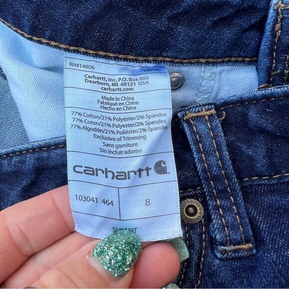 Carhartt slim fit Layton Bermuda Shorts skinny leg jean shorts Size 8 - Picture 5 of 6